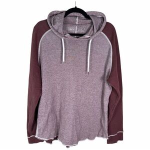 BKE Two-Tone Hooded Shirt in Mauve and Burgundy